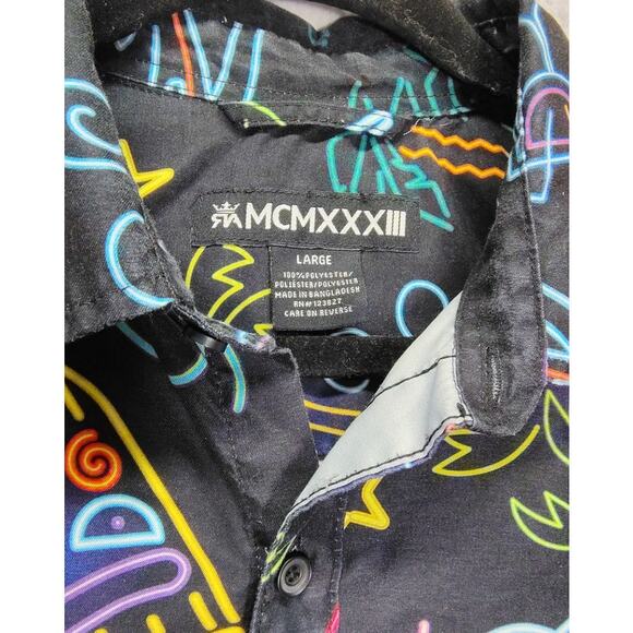 Red Ape MCM Gamble Beach Mens Size Large Neon All Over Print Outfit Set Shorts - Picture 8 of 12